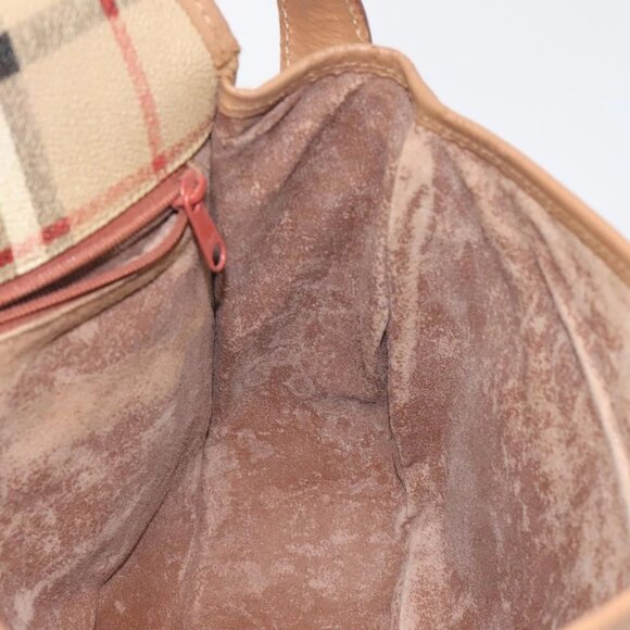 Burberrys Nova Check Shoulder Bag PVC Beige Gold Auth BA2017 - Picture 12 of 16